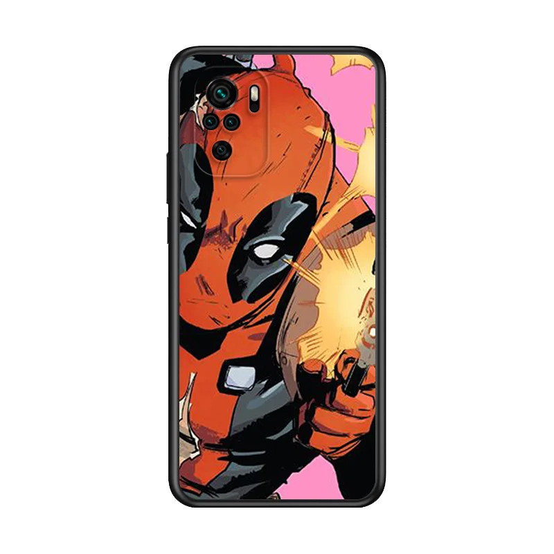 

Marvel Avengers Deadpool Super Hero For Xiaomi Redmi Note 10S 10 9T 9S 9 8T 8 7S 7 6 5A 4X Pro Max TPU Silicone Black Phone Case