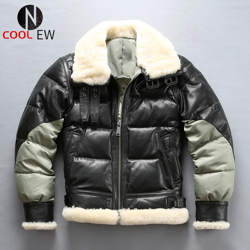 Бесплатная доставка. Совершенно новая мужская куртка из козьей кожи зимняя