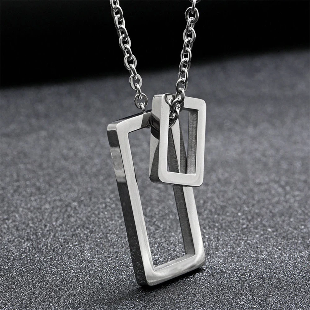 

2021 New Tide Restoring Ancient Ways Personality Geometric Pendants Punk Necklace Jewelry Box Men's And Women's Necklace