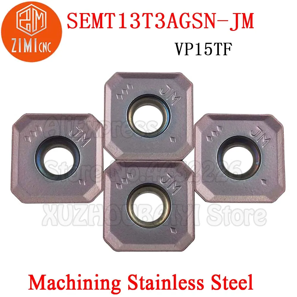 

SEMT13T3AGSN-JM VP15TF SEMT13T3 AGSN Turning Tools Carbide Milling Inserts Cutter Lathe Milling Blade SEMT For Stainless steel