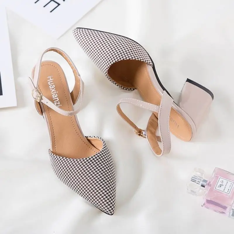 Taoffen/женские сандалии для вечеринок клетчатая Офисная Женская Летняя обувь из
