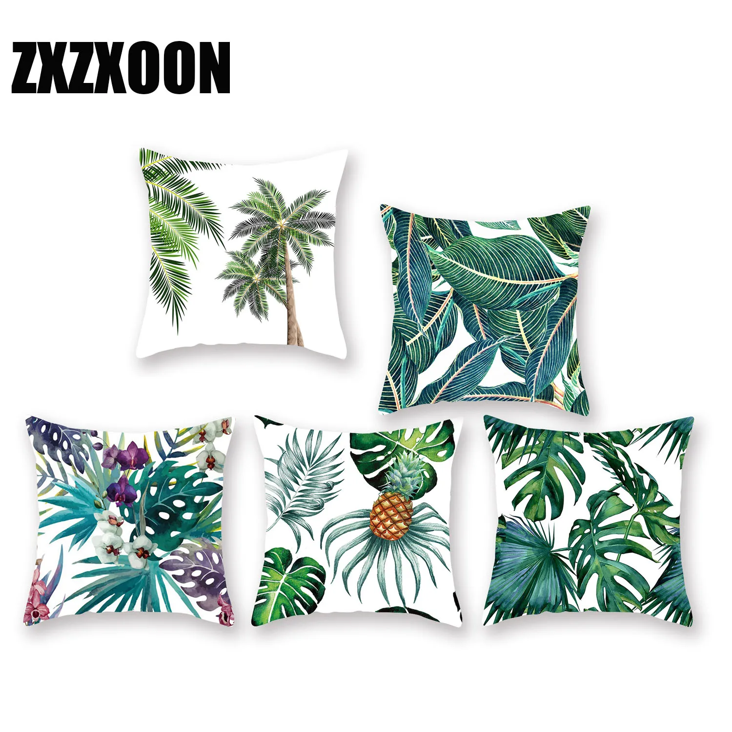 Из серии &quotсделай сам&quot тропический зеленый листья растений наволочка чехол