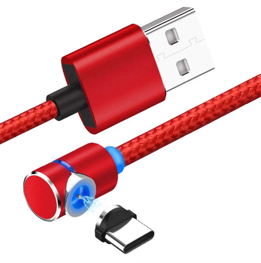 Магнитный кабель L Type 90 градусов 1 м Micro Usb для адаптера C зарядное устройство