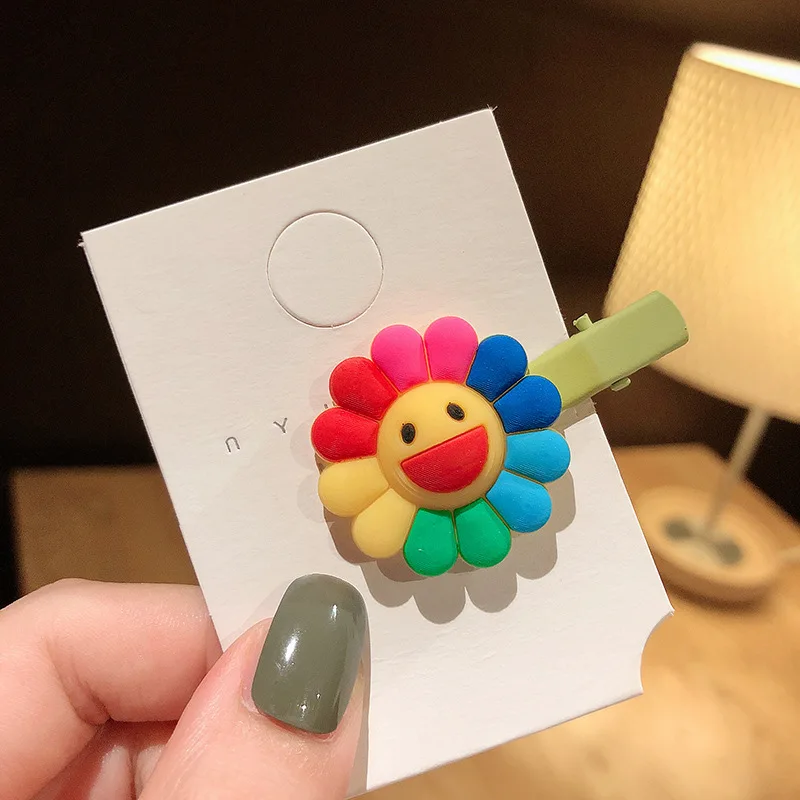 Заколка для волос в виде подсолнуха детей Детский головной убор сетчатый милый