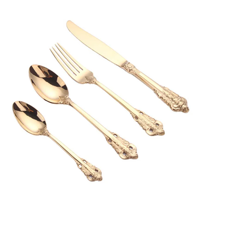 Набор Западной посуды резные столовые приборы в дворцовом стиле нож вилка ложка