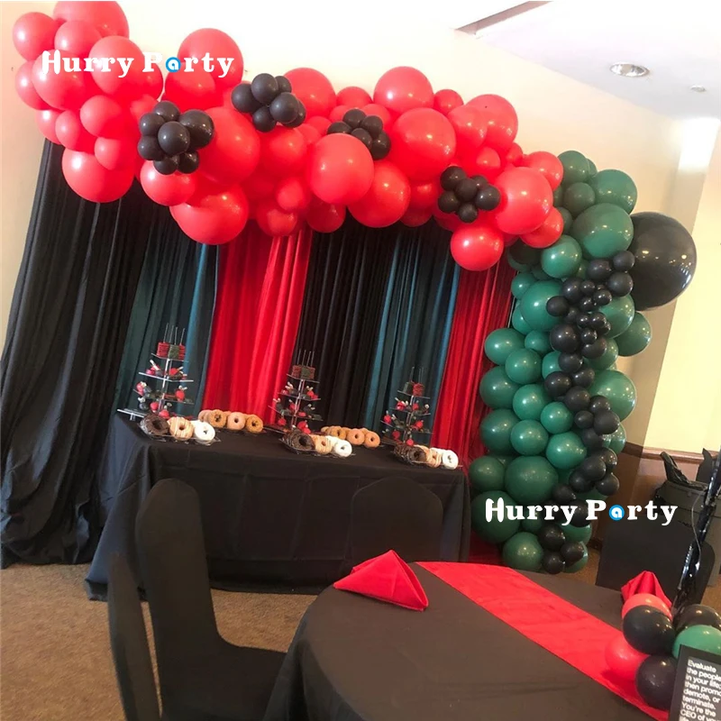 131 шт./компл. украшение для вечерние фотоарка черный красный зеленый латексный