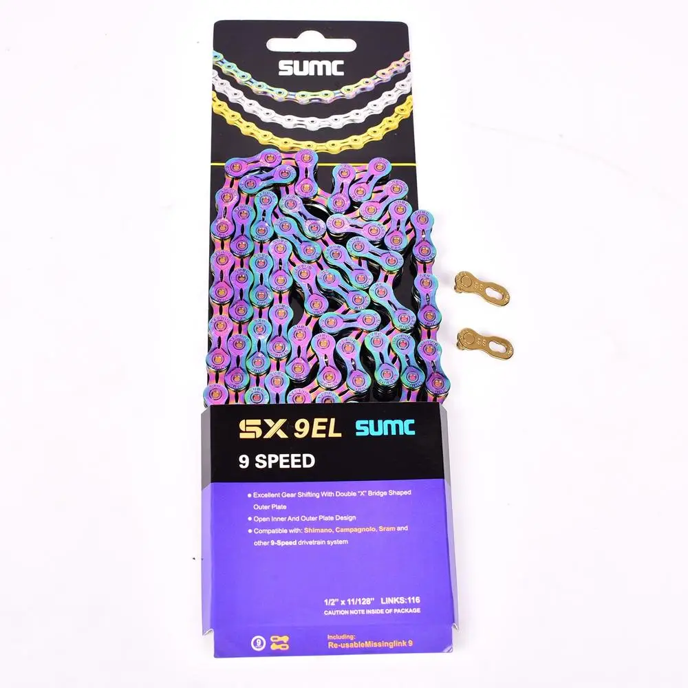 

9/10/11/12 Speed MTB Road Bike Chain Mountain Bike Electroplated Silver Chain Variable Speed Bicycle Accessories