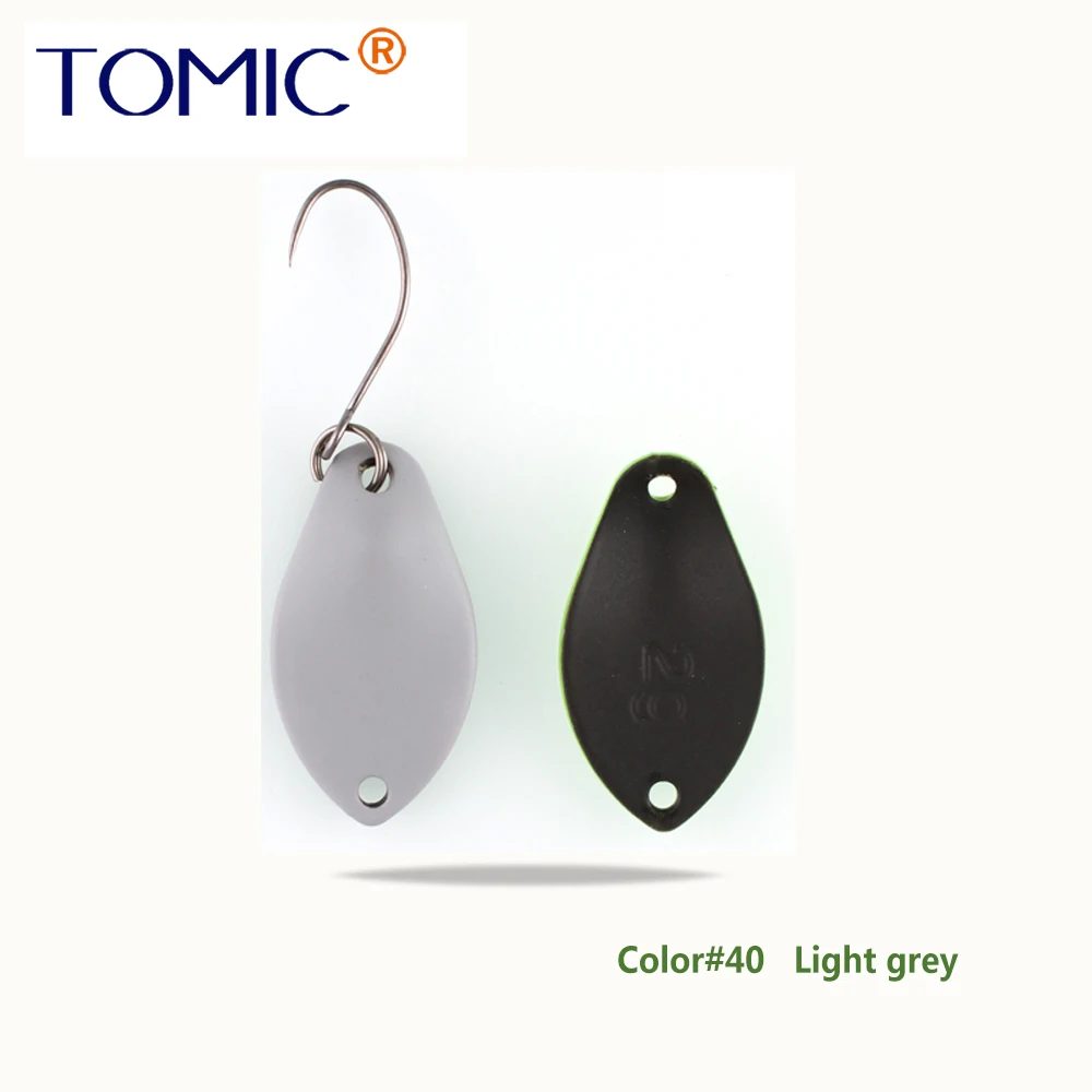 Light grey Томик 2 г микро рыболовные приманки латунные форели ложки металлические приманки воблер форель зона pesca Спиннер приманка - Цвет: Light grey