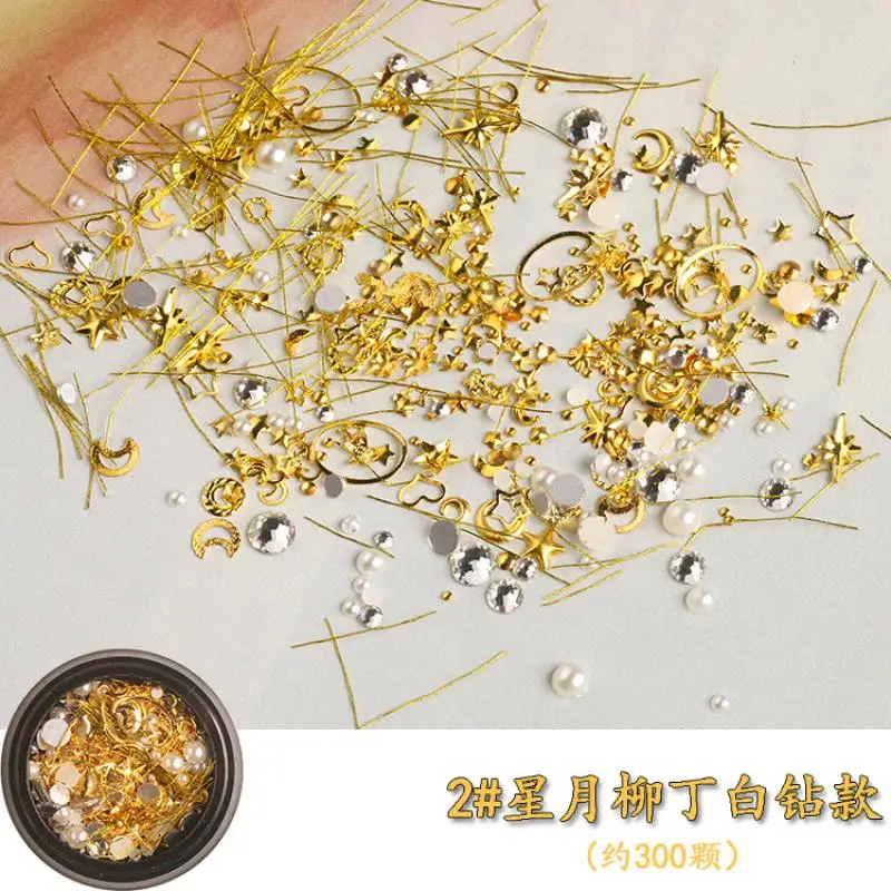

Nail Sequins Nail Art Alloy Jewelry Xingyue Willow Nails Hollow Metal Pearl Japanese Variety Combinations New