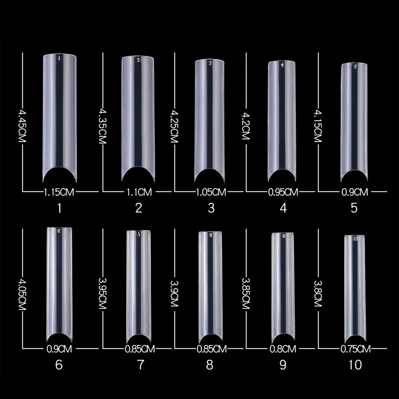 

200PCS/box False Nail Tips Artificial Fake Nail Extra Long C Curve Half Cover Fake Nails Acrylic Extension System 2Colors