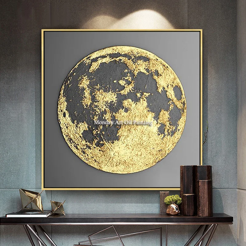 Ручная роспись абстрактная Золотая текстура Картина на холсте современное