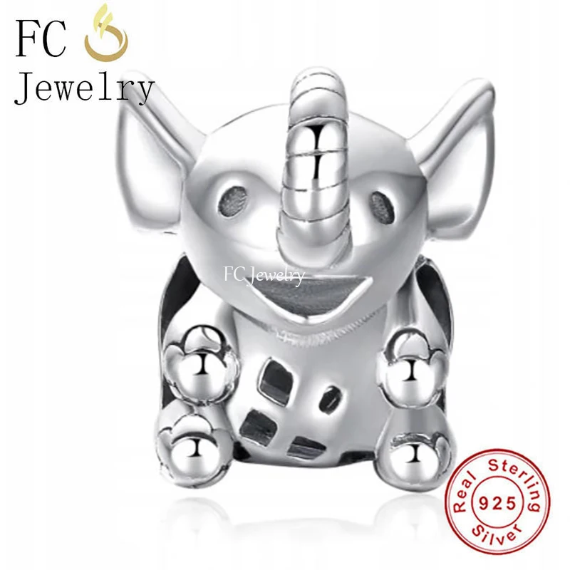

Fit Original Pan Charms Bracelet Authentic 925 Sterling Silver Good Luck Hollow Elephant Bead For Making Women Berloque New
