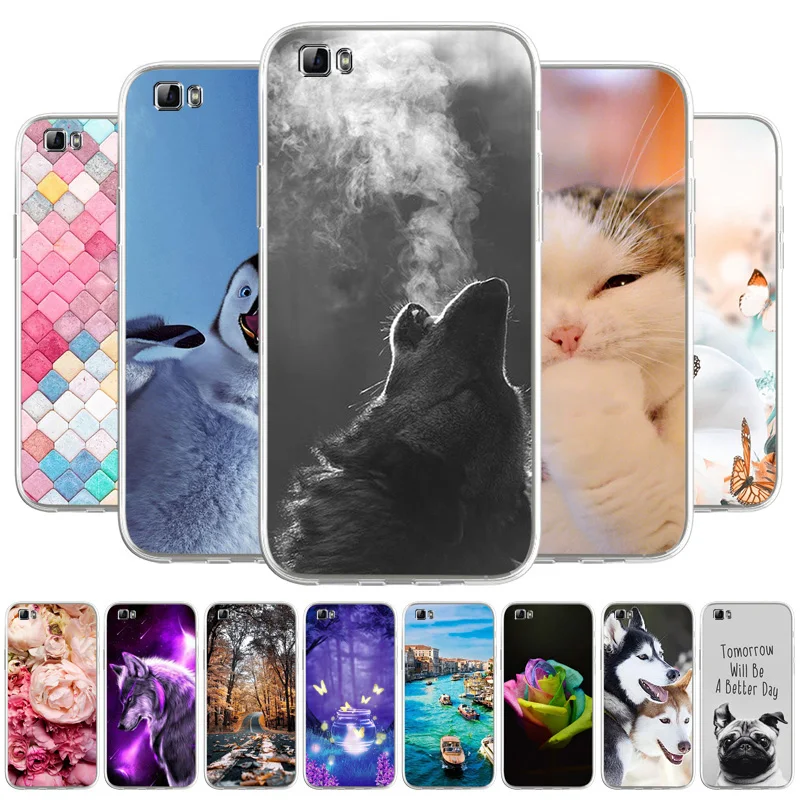 

Honor 8 Lite Case Phone Cover Silicone TPU Soft Back Cover For Huawei P8 Lite P9 2017 Nova Cartoon Coque Painted Cover Bumper