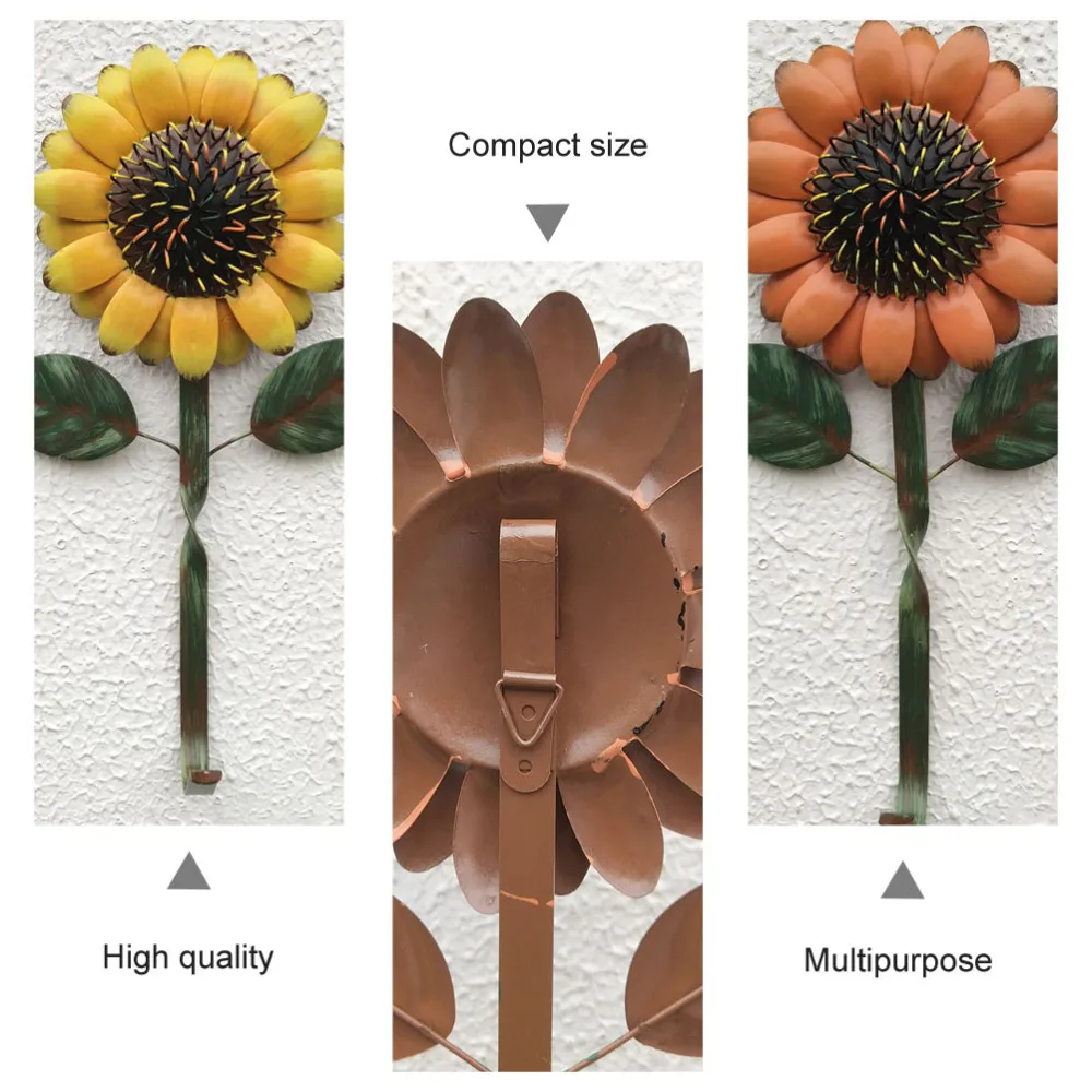

2pcs Creative Wall-mounted Storage Hangers Wall Storage Sunflower Hangers