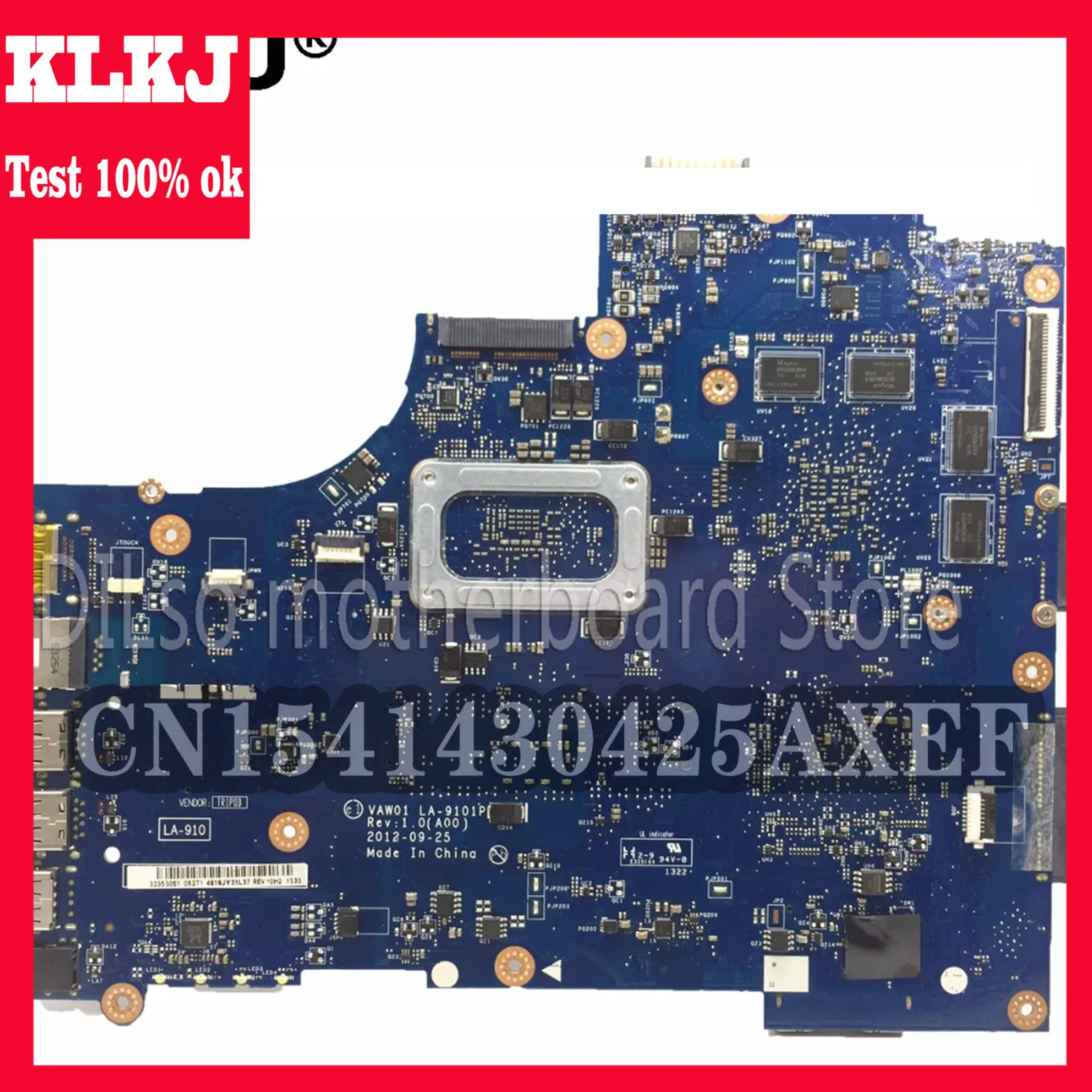 

KLKJ VW55C 0VW55C VAW01 LA-9101P Motherboard FOR DELL INSPIRON 3521 5521 Laptop Motherboard I7 CPU PM Test Motherboard