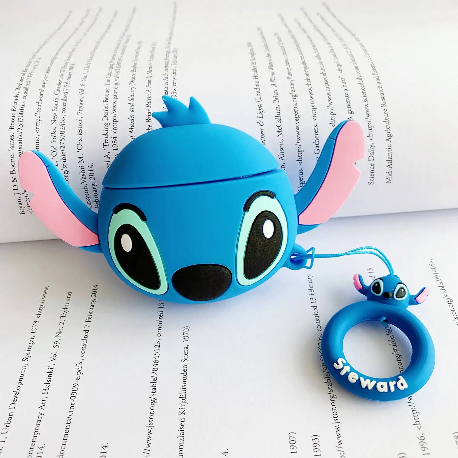 C6 Чехол для AirPods с милым динозавром, авокадо, мультяшным медведем, силиконовый чехол для наушников с кольцом на ремешке, чехол для Apple Air pods, 2 Чехол, fundas - Цвет: C6