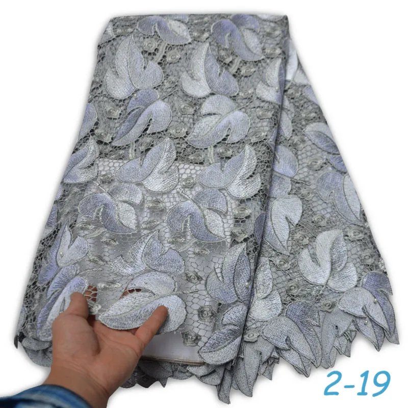 Новейший дизайн нигерийская Водорастворимая кружевная ткань африканская