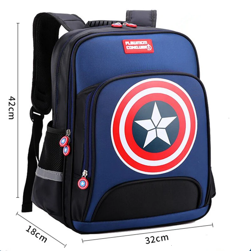 America Captain Children Cartoon printing School Bags For Boys Orthopedic Waterproof Backpacks kids Book bag Satchel Mochila