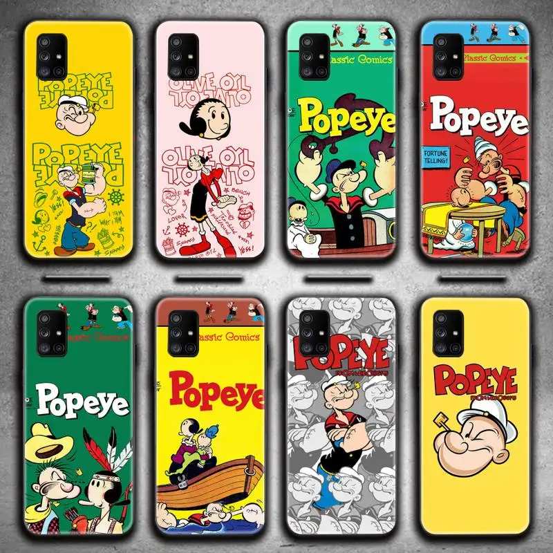 

Retro illustration po pe ye spinach Phone Case For Samsung Galaxy A52 A21S A02S A12 A31 A81 A10 A30 A32 A50 A80 A71 A51 5G
