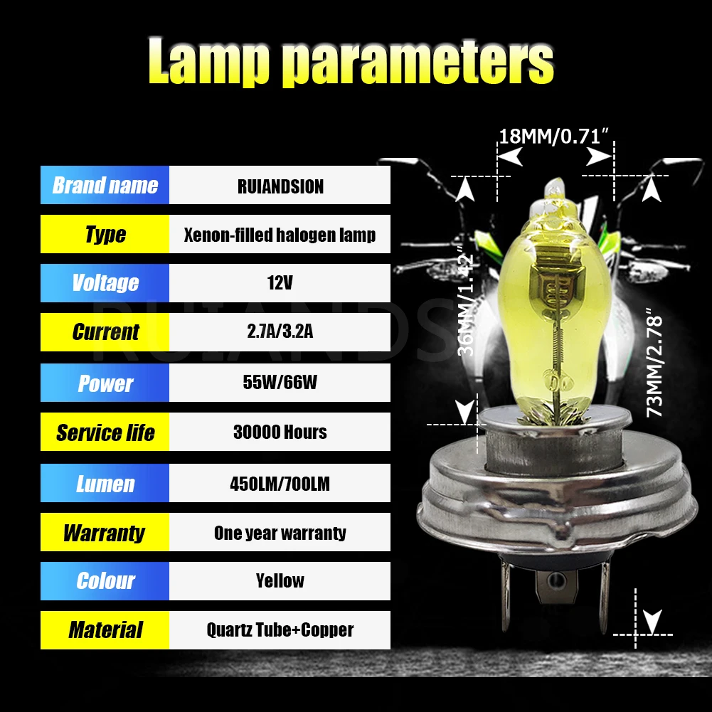 Ruiandsion2 шт H6M P15D HS5 P45T PH11 галогенная лампа для мотоцикла 30 Вт/35 Вт 55 Вт/66