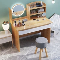 vanity desk makeup storage table light mirror wooden dressing table 100cm desktop wear resistant bedroom furniture organizer