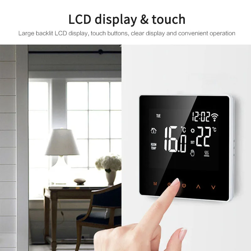 

Tuya WiFi Smart Thermostat Temperature Controller for Electric floor Heating,Water/Gas Boiler Voice Work for Google Home,Alexa