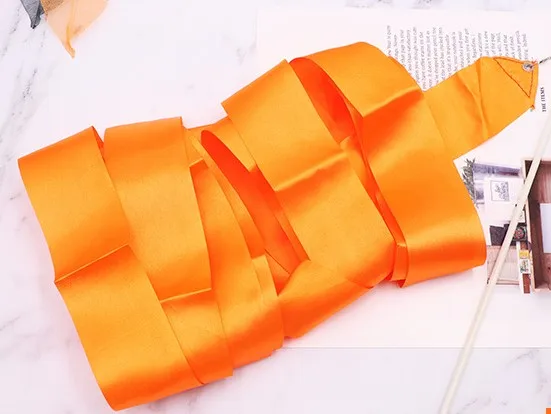 Orange Танцевальная лента для спортзала художественная гимнастика художественный балетный стример крутящийся стержень уличные спортивные игры для детей и взрослых красочная спортивная игрушка - Цвет: Orange