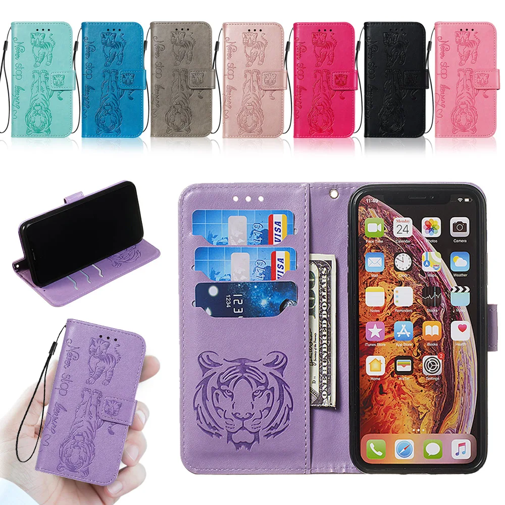 Кошелек с тигровой расцветкой PU кожаный чехол для Iphone X XS XR Max11 Pro Max Funda 11 6S 7 8 Plus