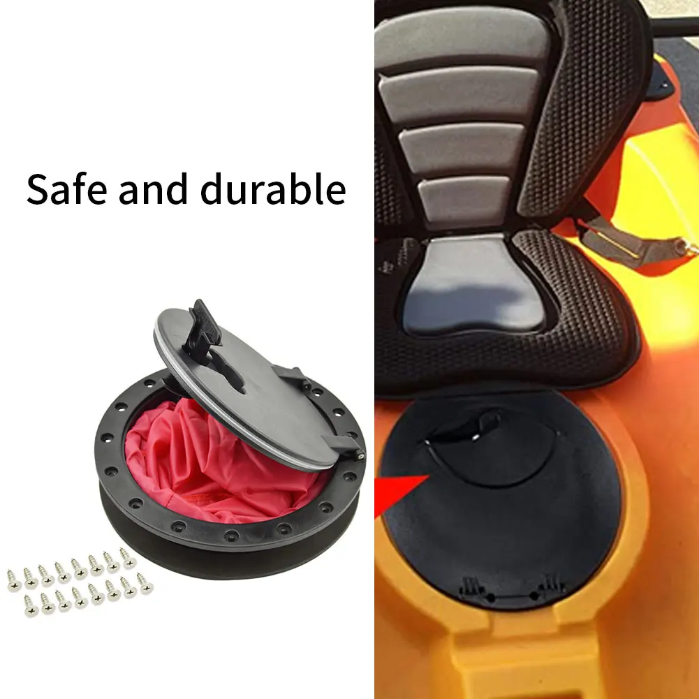 

Canoe Deck 24.8cm Hatch Cover Boat Deck Plate Kit Cover Waterproof Round With Storage Bag 8 Inch for Boat Canoe Kayak Deck