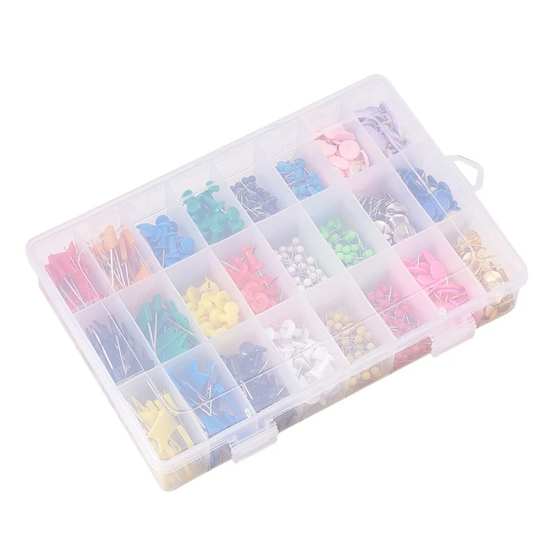 

Colorful Map Pushpin Set 4 Different Kinds Decorative Pushpin Set 1140Pcs