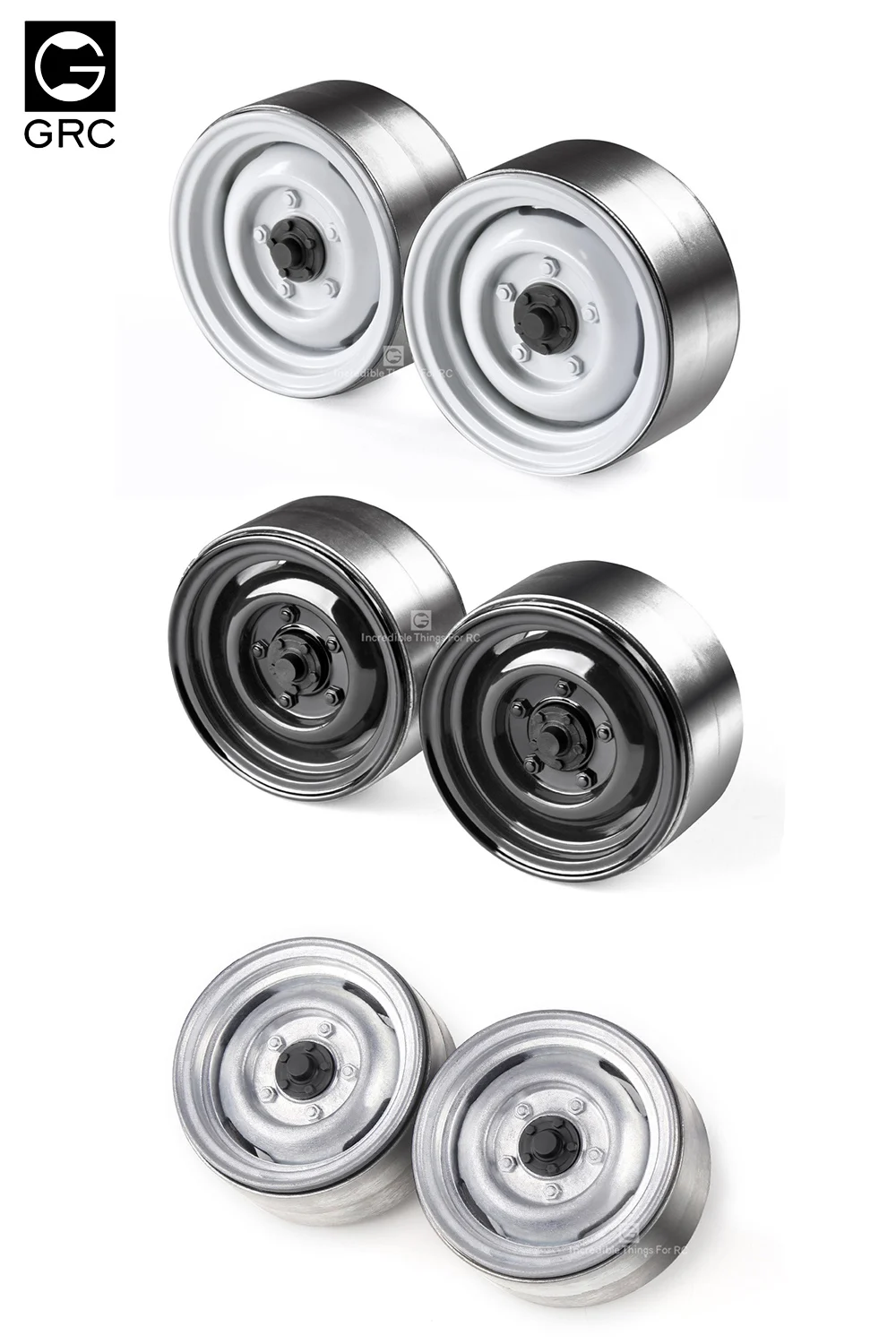 GRC 1,9 дюймов тяжелый и старомодный металлический обод колеса # G02 для 1/10 RC Crawler Traxxas TRX4 SCX10 90046 D90 Blazer # GAX0130BW/B/P