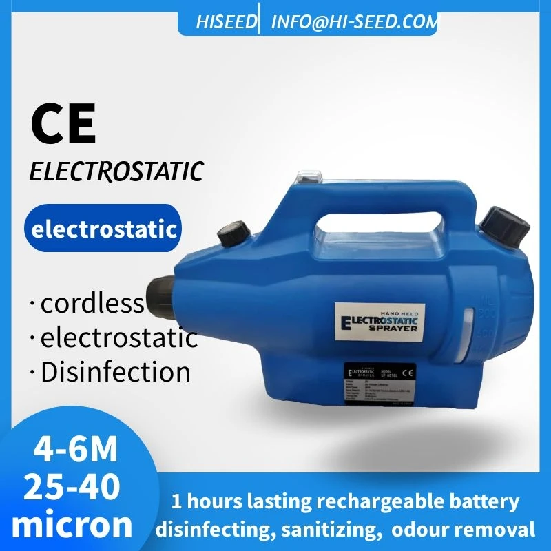 

Lithium battery powered handheld wireless electrostatic disinfection sprayer handheld safe electrostatic high voltage