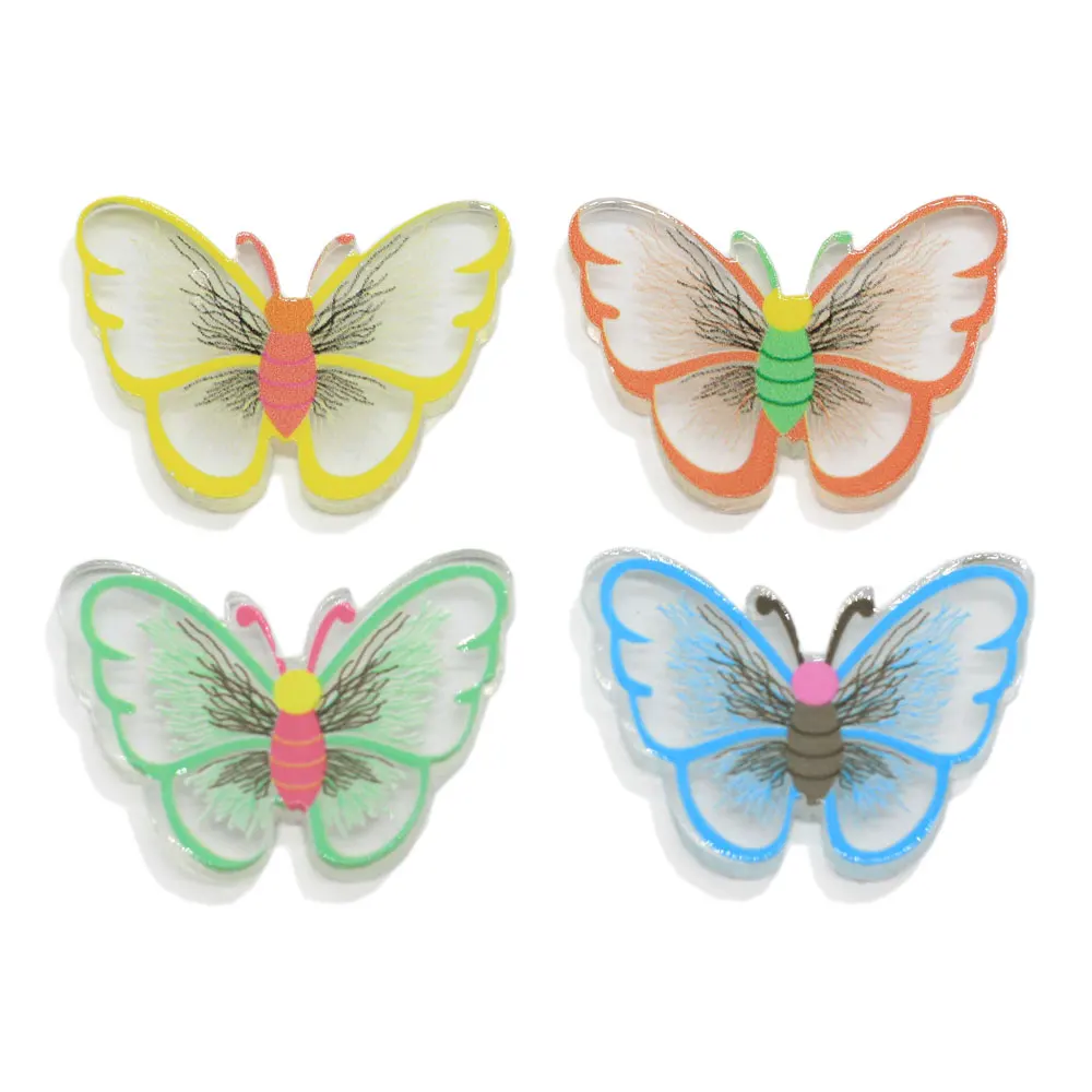 

Маленькая бабочка Форма бусы Многослойные блестящие акриловые бусины для рукоделия, нэил-для изготовления украшений вручную DIY аксессуары ...