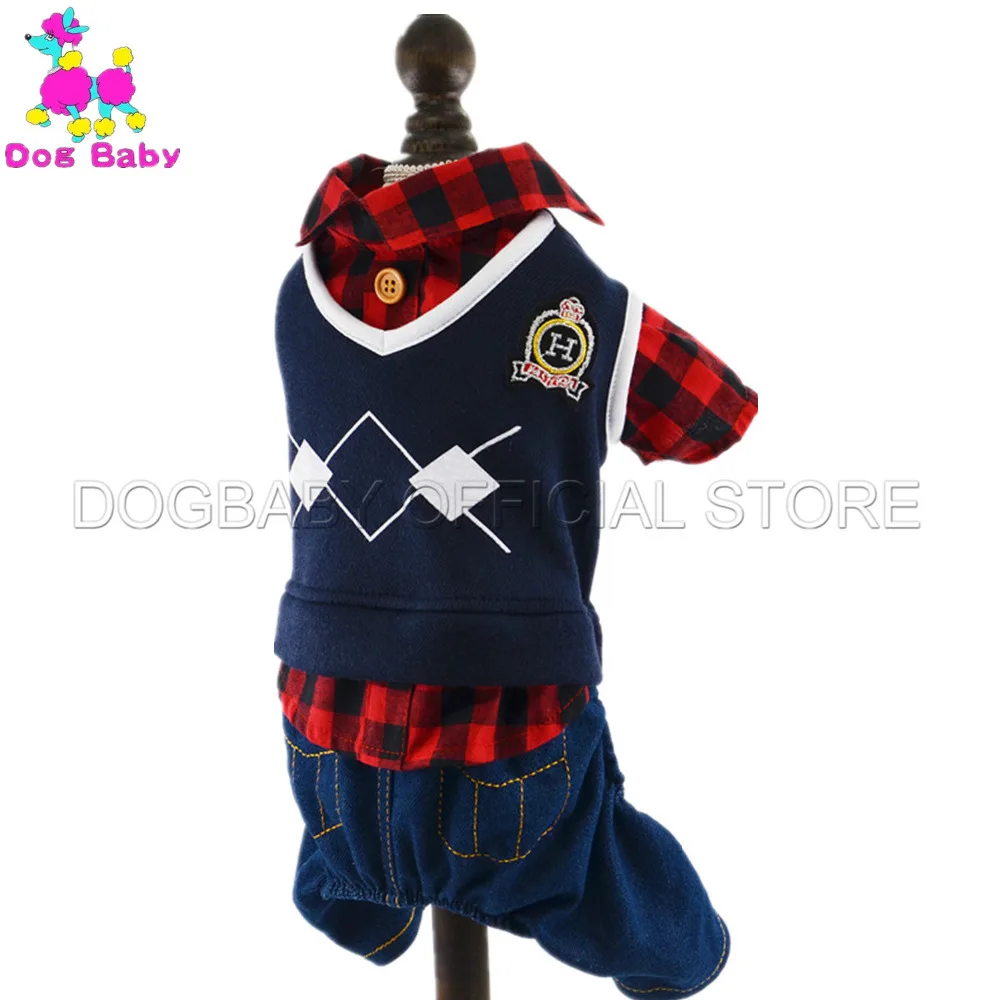 

Classic Dog Coat Red Black Plaid Jacket Spring Autumn Pet Puppy Clothes Couple Dogs Cats Clothing 100% Cotton Warm Pets Outfit