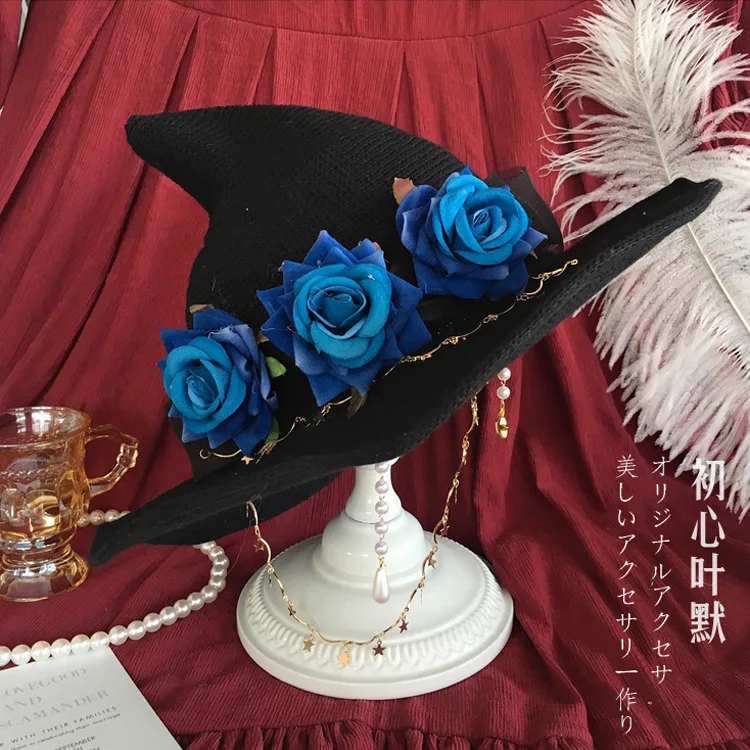 Волшебная Шляпа в стиле &quotЛолита и ведьма&quot Dark Goth маскарадная шляпа с большим