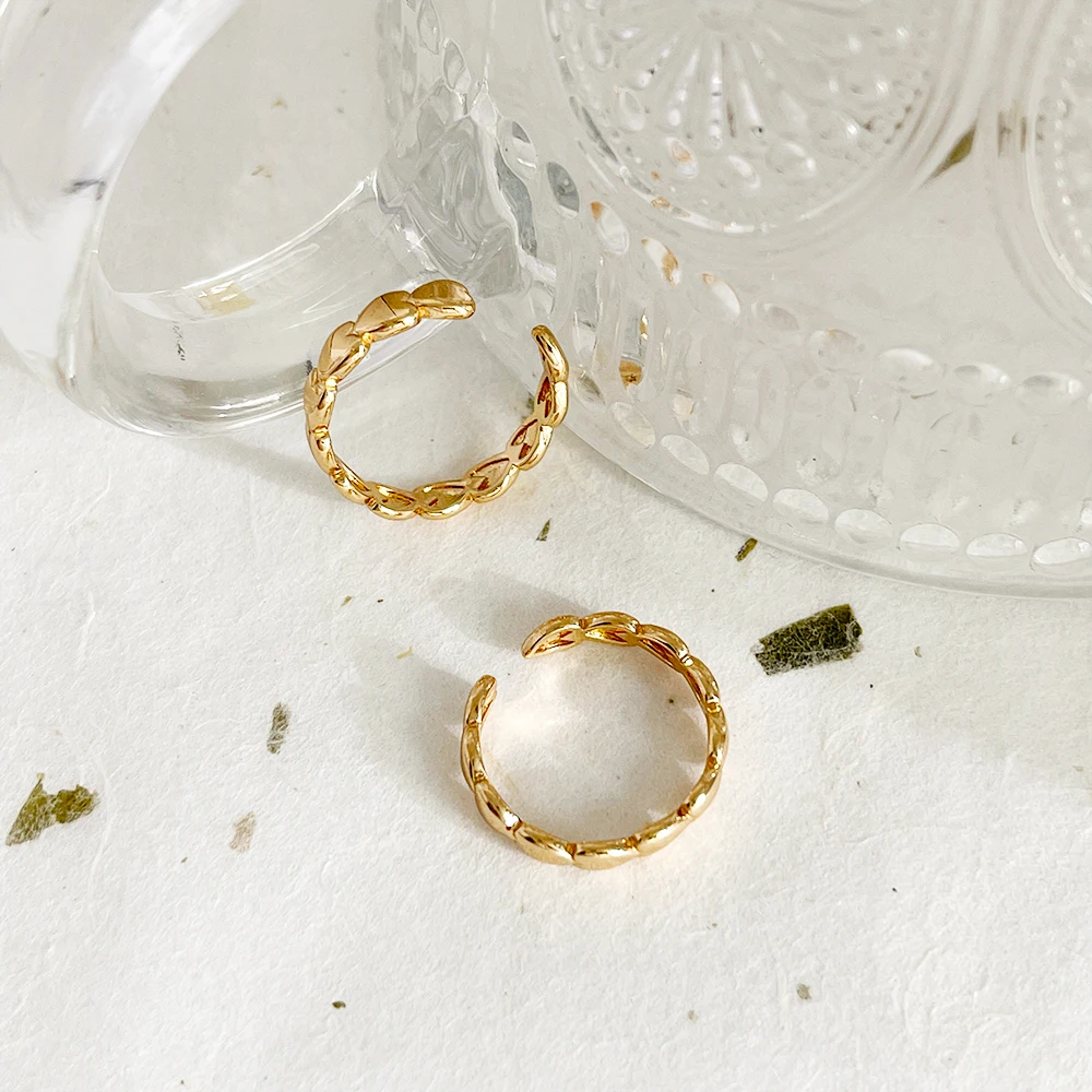 Monlansher геометрическое сердце открытое регулируемое кольцо золотого цвета медное