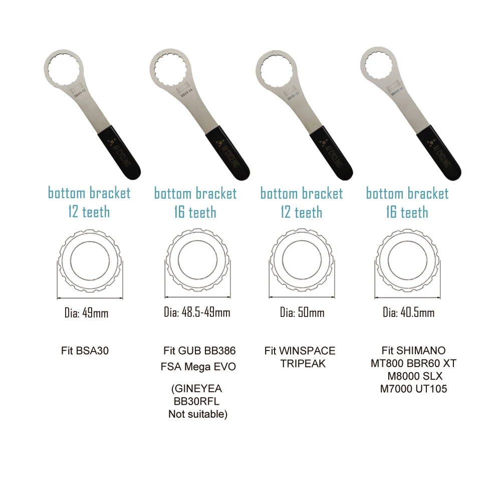 Велосипедный гаечный ключ инструмент для ремонта всех серий диаметр 39-50 мм 12/16/24