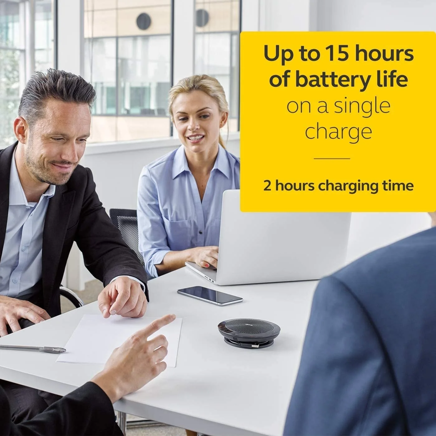 Портативный телефонный динамик Jabra Speak 410 с USB и Bluetooth для подключения к ноутбукам