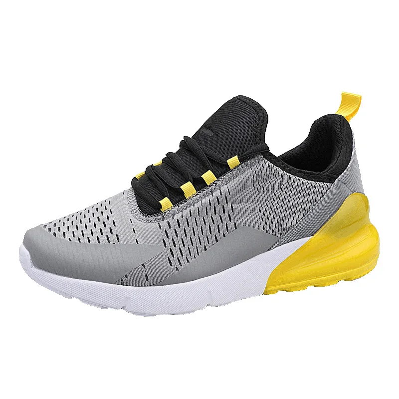 gray yellow Женская обувь, беговые кроссовки, мужские спортивные кроссовки с воздушной подушкой, 10 цветов, размеры 36-45 - Цвет: gray yellow