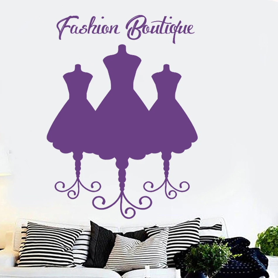 

Fashion Wall Decal for Removable Shop window Sticker Beauty Salon Woman Face Trendy Style Clothing Dress Model wall Decal HY1605