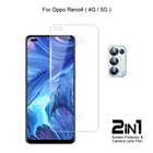2 в 1 защитный чехол для Oppo Reno4 Рино 4 5G  4G Камера эффектом гладкого и Экран Защитная HD закаленное Стекло усовершенствованная, от взрыва