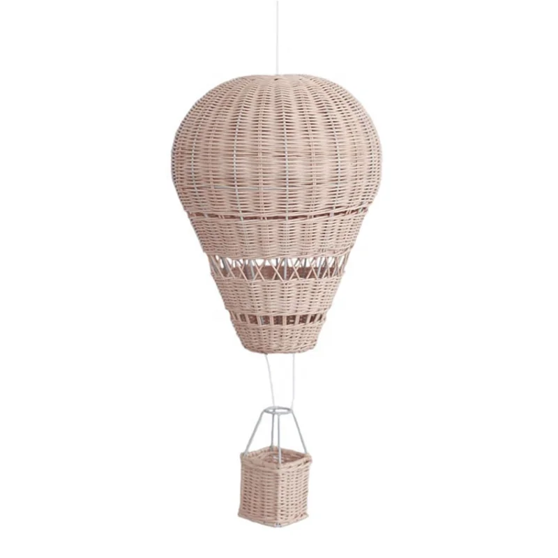 New arrivals hot selling products kids room decoration wall hanging nursery hand-knitted rattan hot air balloon for home decor