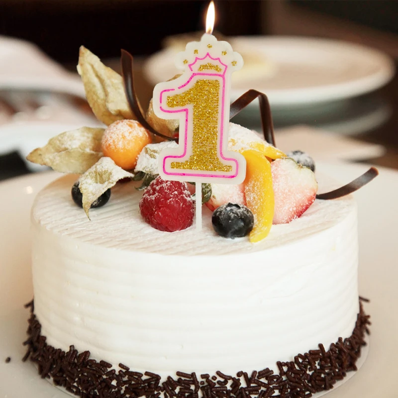 Столовая и кухня бытовые 0 9 цифровые свечи для детской вечеринки на день рождения короны блестящие