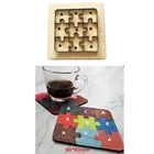 Пазл из японской стали с деревянным лезвием, 1 комплект, кожаный ремесленный шаблон, перфоратор, ручной инструмент, режущий нож, форма готового размера 90x90 мм