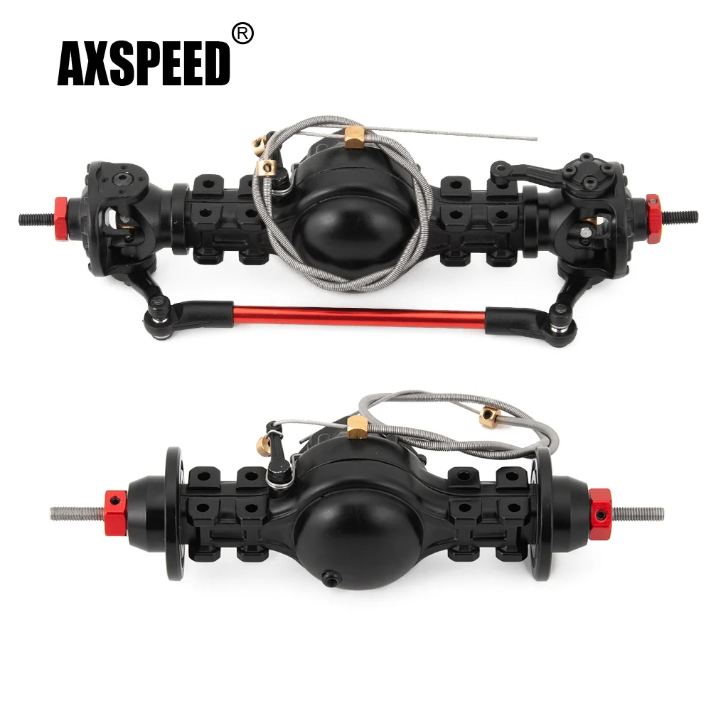 

AXSPEED CNC Metal Alloy Front &Rear Axle Differential for Tamiya 1/14 RC Trailer Tractor Tow Drag Truck Upgrade Accessories Part