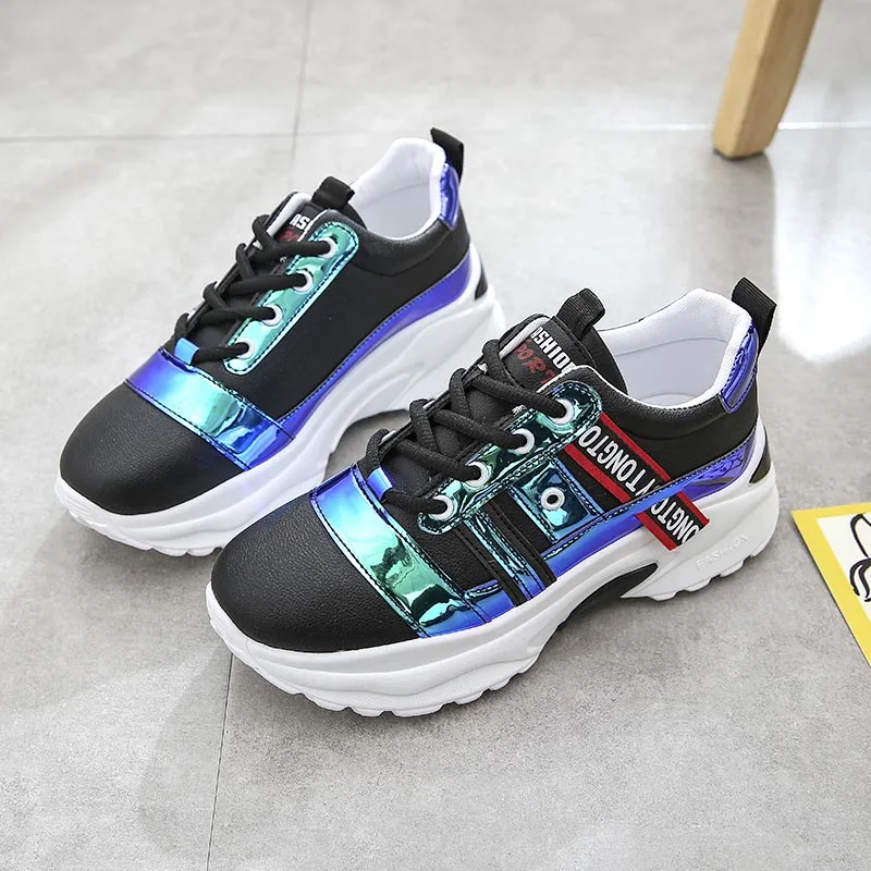 Обувь для бега на платформе Женская обувь Кроссовки с блестками Классическая