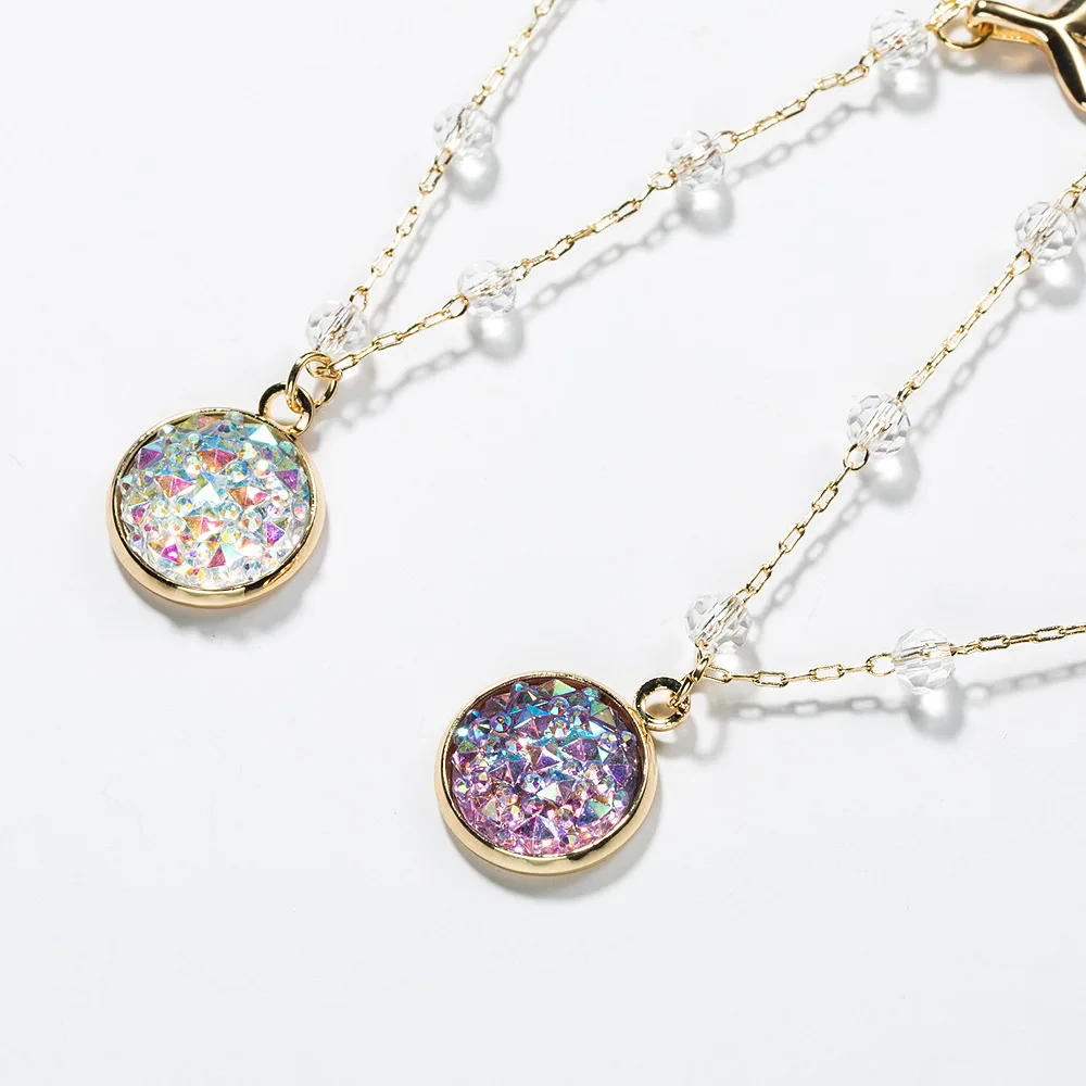 Модное женское ювелирное изделие из натурального сплава золотого цвета ожерелье