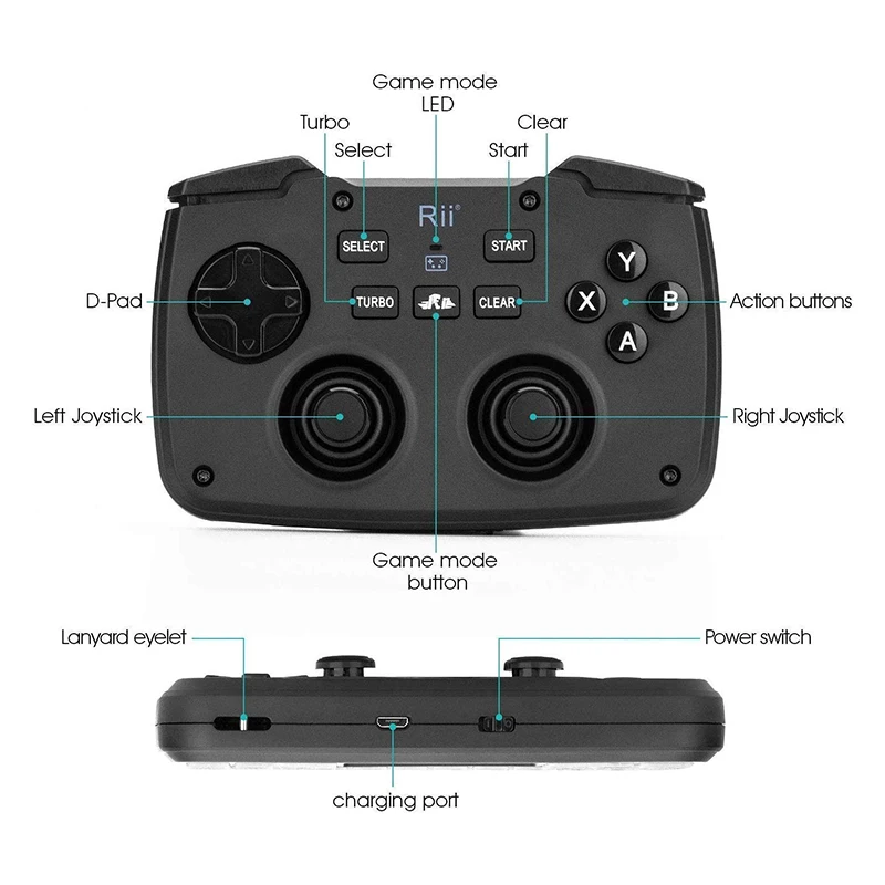 Беспроводной портативный игровой контроллер Rii RK707 2 4 ГГц комбинированный для