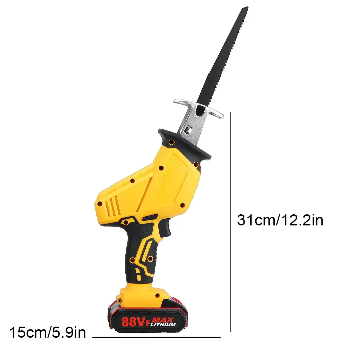 

100-240V Cordless Reciprocating Saw 4 Saw Blades Metal Cutting Wood Tool Portable Woodworking Cutters with 1/2 Batterys Charge
