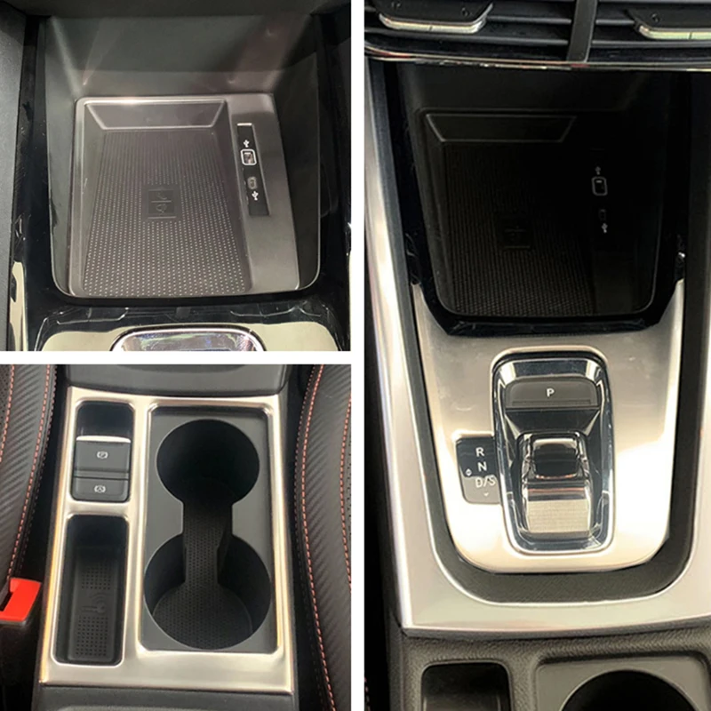 

LHD! Для Skoda Octavia Liftback 2021 2022 нержавеющая консоль USB подстаканник коробка переключения передач Панель наклейки крышка отделка Стайлинг автомоб...